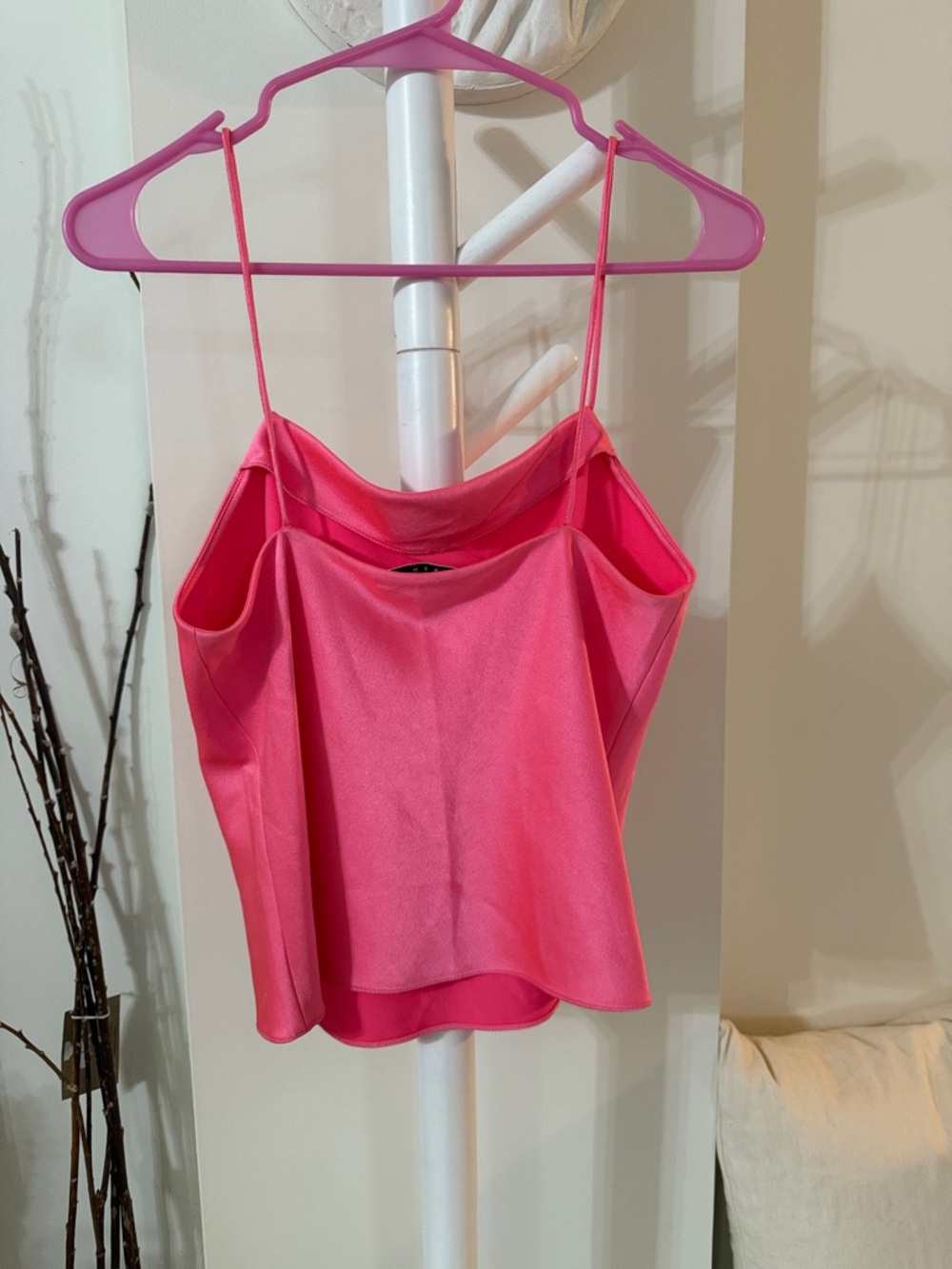 Alice + Olivia Harmon Slip Tank Pink Satin | Chic Date Night Going out Top - Picture 11 of 13